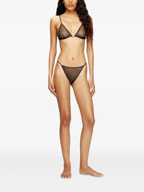 Diesel glitter-effect triangle bra - Black