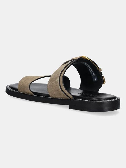 Marc O'Polo klapki zamszowe STINA 1B damskie kolor beżowy 50318691102100