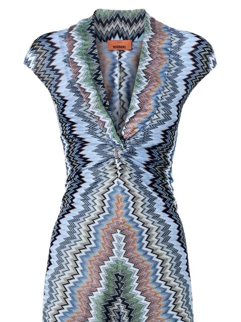 Missoni V-neck chevron maxi dress - Blue - zdjęcie produktu nr 2