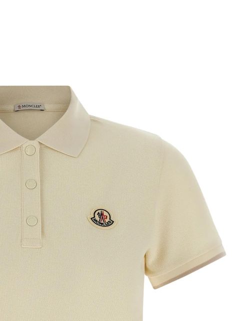 Moncler logo-patch short-sleeve polo shirt - White