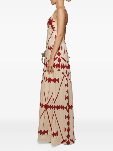 Johanna Ortiz Zea Palm geometric-print dress - Neutrals