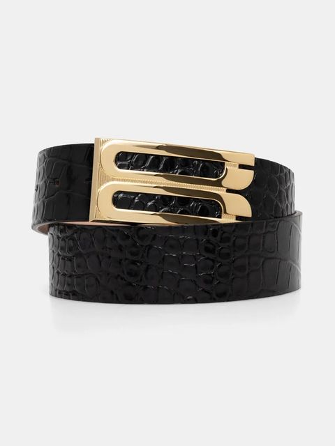 Victoria Beckham pasek skórzany damski kolor czarny 1324ABL005785A