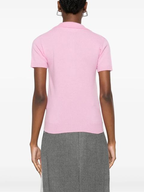 Blumarine logo-appliqué polo top - Pink
