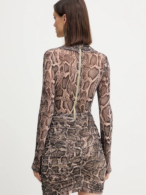 Guess sukienka BERNARDETTE kolor brązowy mini dopasowana W5BK65 KCZC2 - zdjęcie produktu nr 2