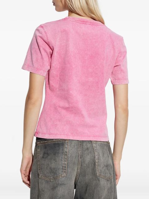 GANNI heart-embroidered T-shirt - Pink