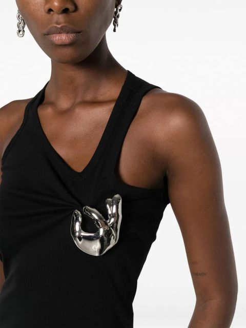 Coperni Emoji metal-embellished cotton tank top - Black