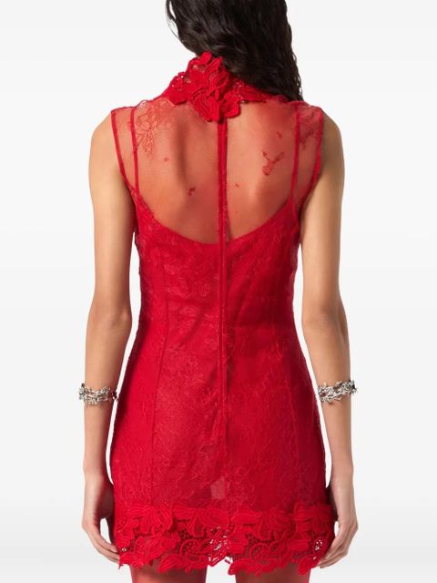 Blumarine lace mini dress - Red