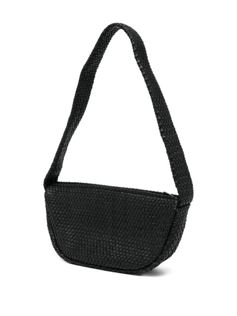 St. Agni Lattice Weave Crescent shoulder bag - Black