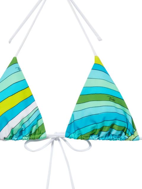 PUCCI Iride-print triangle bikini top - Blue