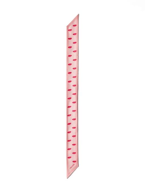 Prada lips-print scarf - Pink - zdjęcie produktu nr 1
