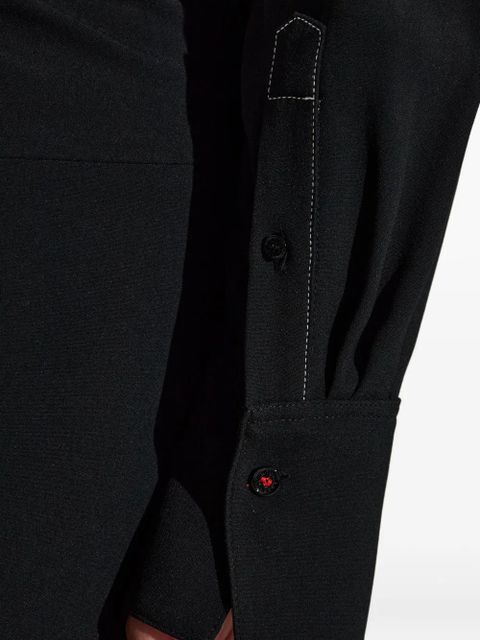 Victoria Beckham spread-collar long-sleeve midi dress - Black