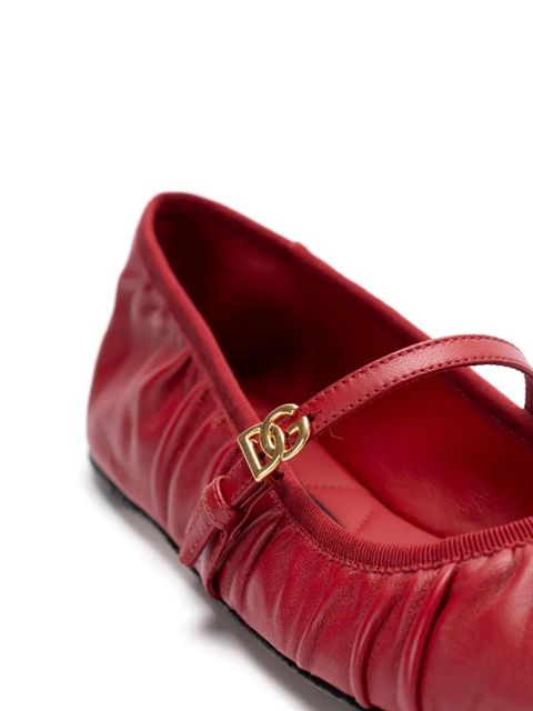 Dolce & Gabbana leather ballerinas - Red