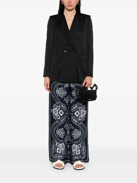 Maje bandana-print wide-leg trousers - Blue