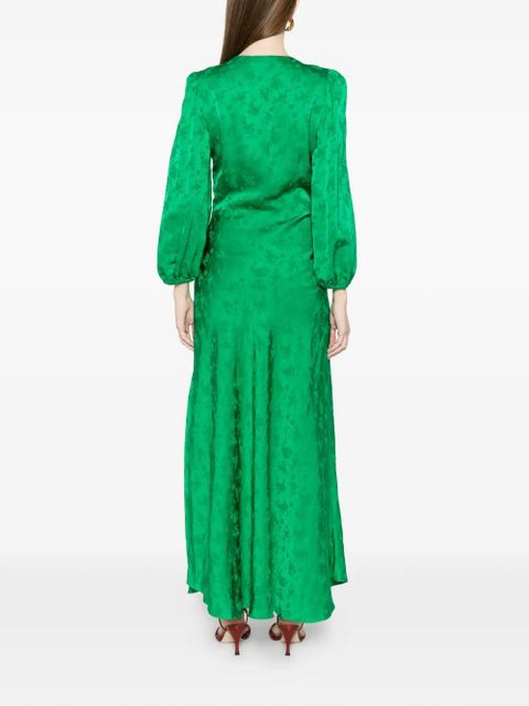 SANDRO Aura floral tie-detail dress - Green