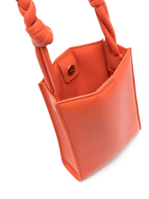 Jil Sander small Tangle leather crossbody bag - Orange