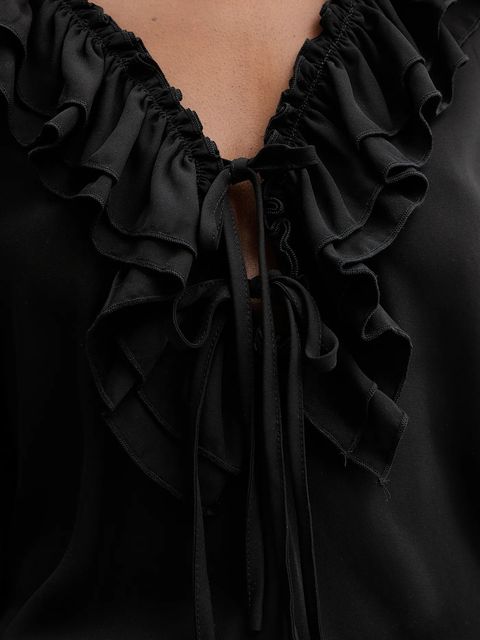 Answear.LAB bluzka damska kolor czarny gładka