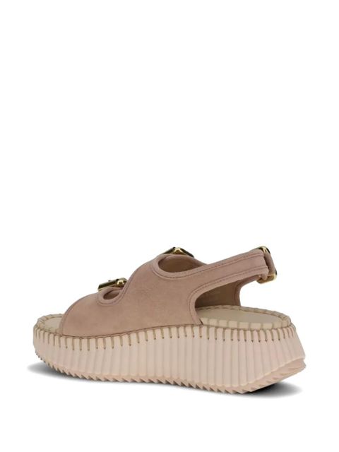 Chloé Nama wedge sandals - Pink