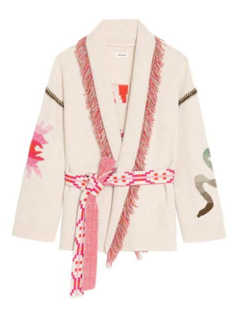 Zadig&Voltaire fringed belted cardigan - Neutrals - zdjęcie produktu nr 1