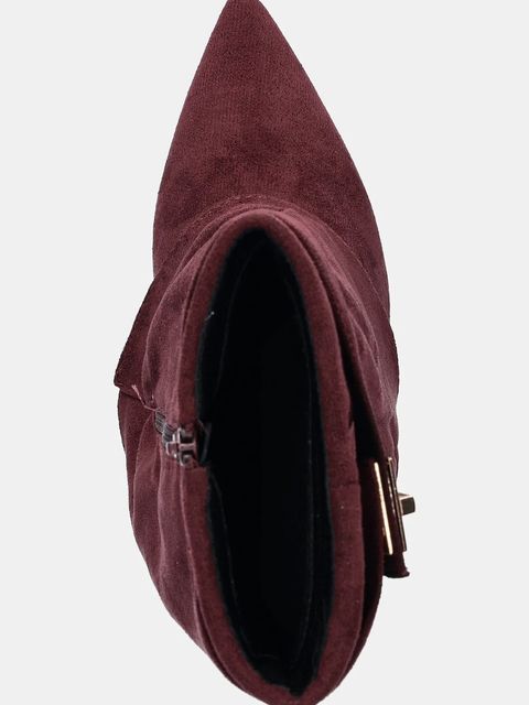 Answear.LAB botki kolor bordowy na słupku lekko ocieplone