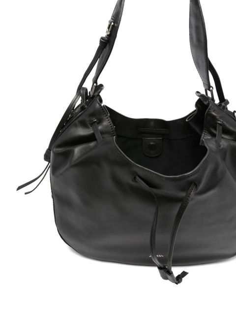 ISABEL MARANT drawstring leather shoulder bag - Black