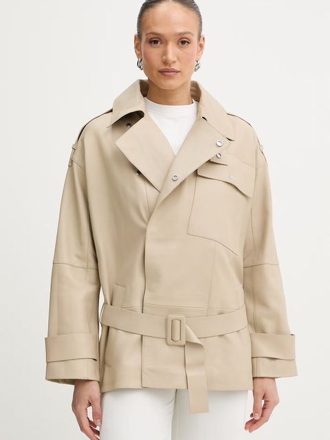 BOSS krótki trencz damski skórzany Satila - zdjęcie produktu nr 1