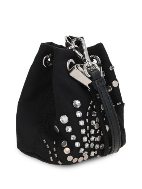 Prada logo-appliqué studded bucket bag - Black - zdjęcie produktu nr 2