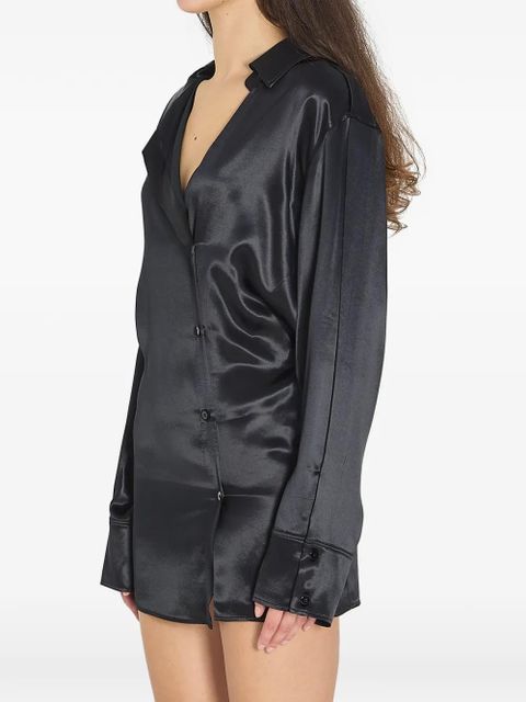 The Attico pointed-collar button mini dress - Black