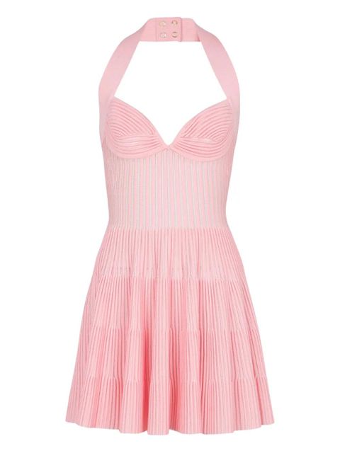 Balmain knitted A-line mini dress - Pink - zdjęcie produktu nr 1