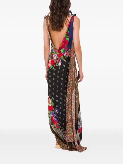 Moschino floral-print V-neck dress - Black