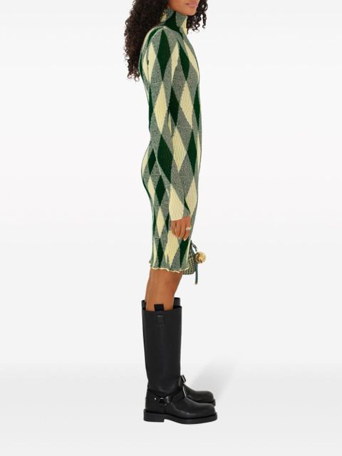 Burberry argyle ribbed-knit dress - Green
