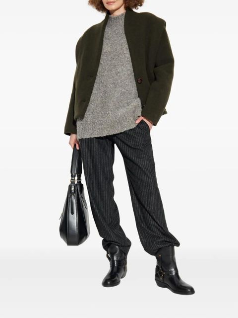 ISABEL MARANT padded-shoulder wool coat - Green - zdjęcie produktu nr 2