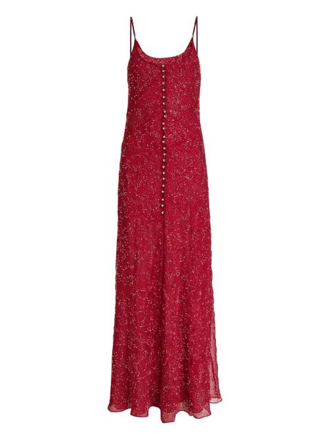 Rabanne button-embellished slip gown - Red - zdjęcie produktu nr 1