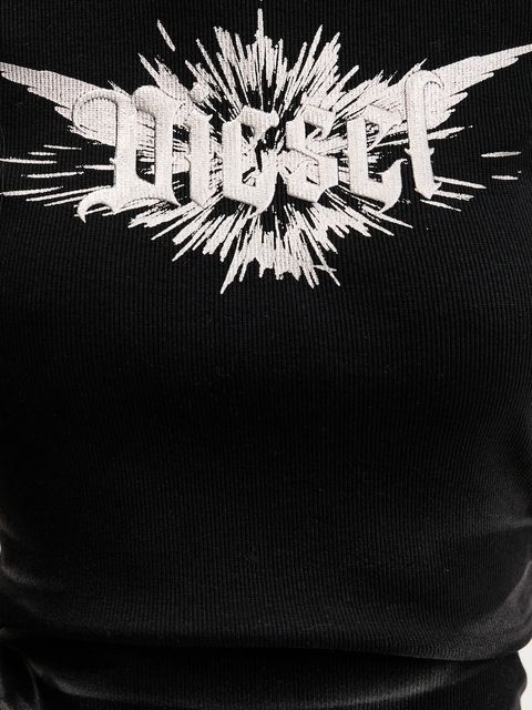 Diesel t-shirt T-ELE-LONG-P2 damski kolor czarny A14231.0WFBM