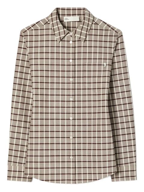 Tory Burch checked wool shirt - Neutrals - zdjęcie produktu nr 1