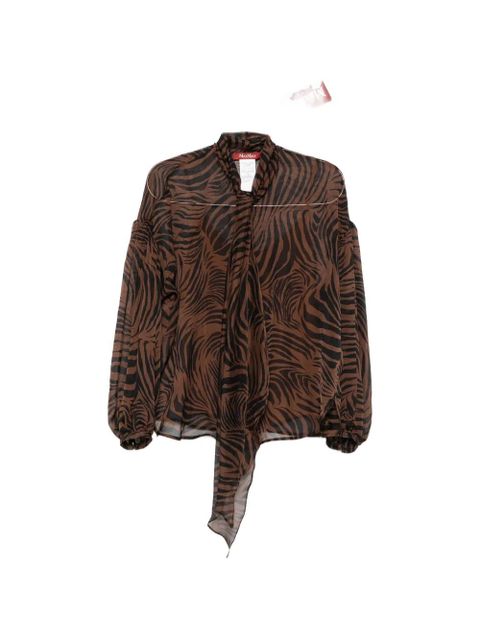 Max Mara satin-finish shirt - Brown - zdjęcie produktu nr 1