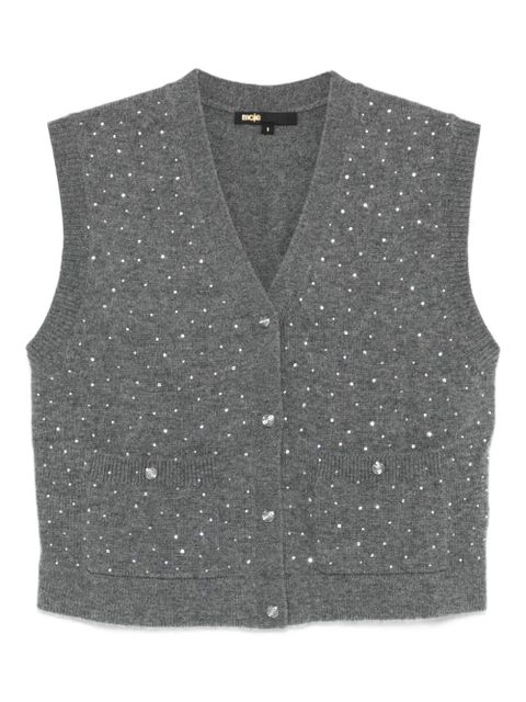 Maje Button Embellished Polo Top - Grey - zdjęcie produktu nr 1