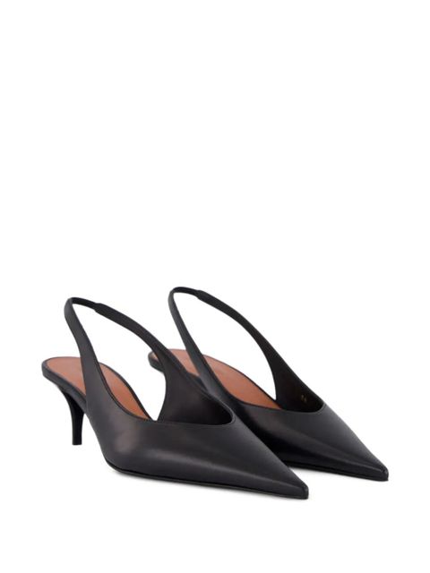 Amina Muaddi Anok heeled slingback-strap pumps - Black