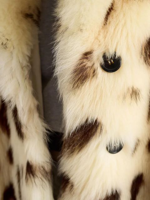 Prada leopard-print shearling coat - Neutrals