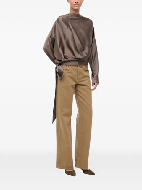 STAUD Phoebe silk top - Brown