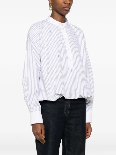 Gucci striped embroidery blouse - White