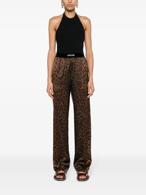 TOM FORD leopard-print silk pyjama bottoms - Brown - zdjęcie produktu nr 2