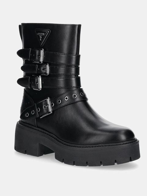 Guess botki SALVO damskie kolor czarny na platformie FLTSVO FAL10 - zdjęcie produktu nr 1