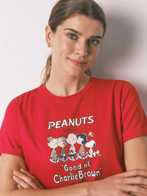 women'secret komplet piżamowy SNOOPY damska kolor czerwony 3132220