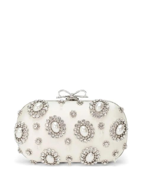 Self-Portrait embellished clutch bag - White - zdjęcie produktu nr 1