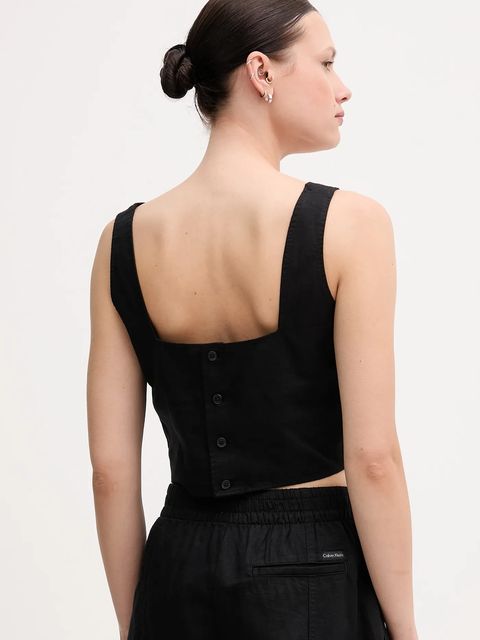 Calvin Klein Jeans bluzka z domieszką lnu