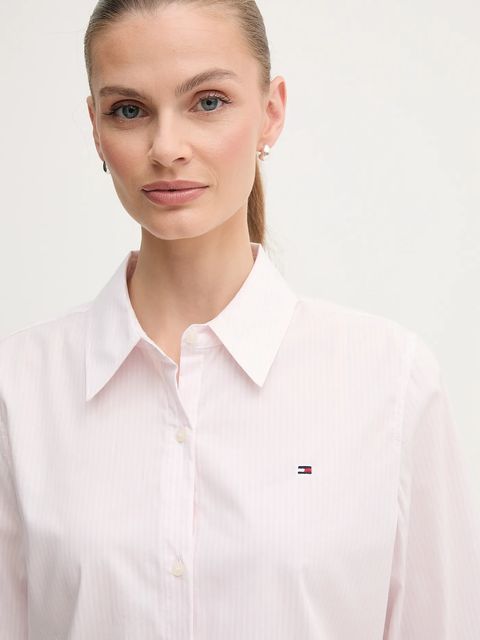 Tommy Hilfiger koszula damska kolor różowy regular z kołnierzykiem klasycznym WW0WW47169