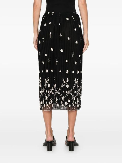 TOTEME floral tulle midi skirt - Black
