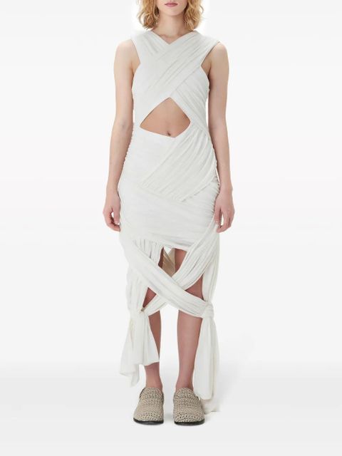 JW Anderson draped wrap midi dress - White - zdjęcie produktu nr 2