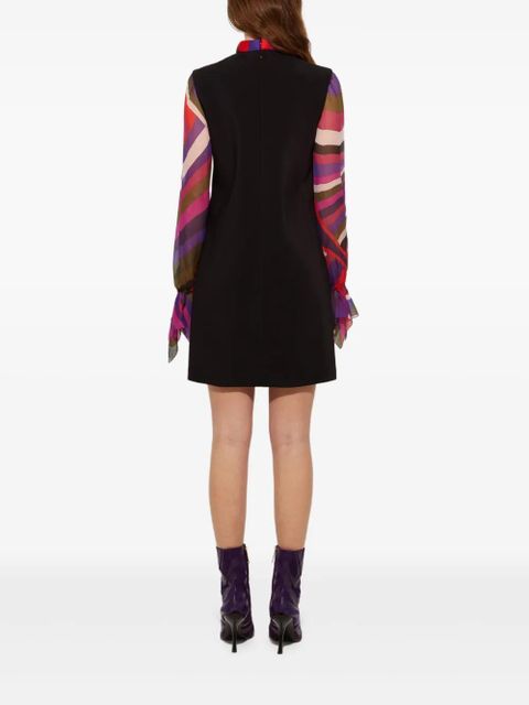 PUCCI contrast-sleeves mini dress - Black