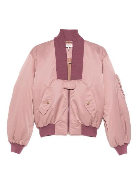 Chloé zip-up cropped bomber jacket - Pink